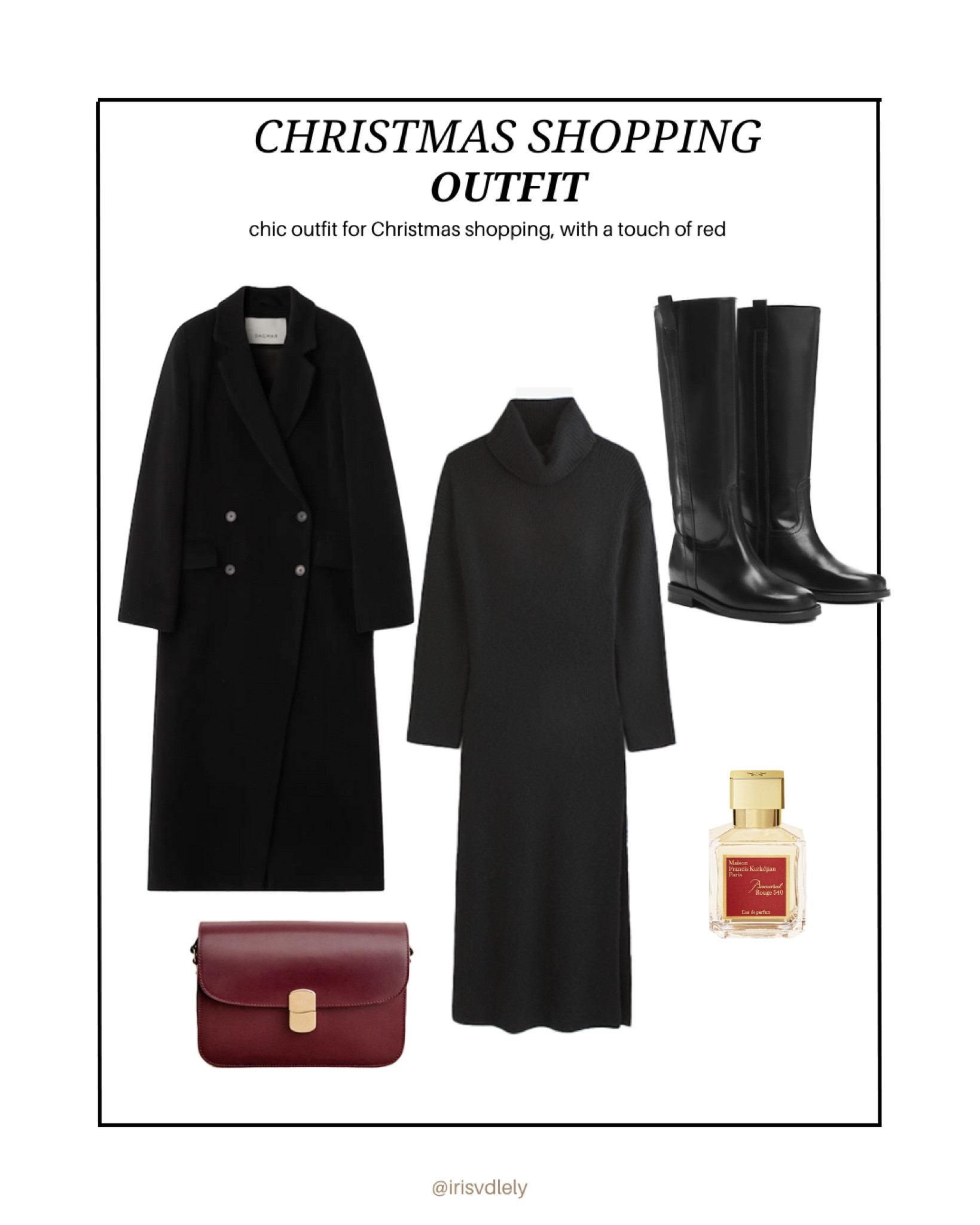 Outfit for Christmas shopping 

Red bag, leather bag, handbag, kilian perfume, kilian parfum, black dress, black knit dress, black coat, wool coat, knee high boots, black knee high boots 

#LTKHoliday #LTKSeasonal #LTKeurope