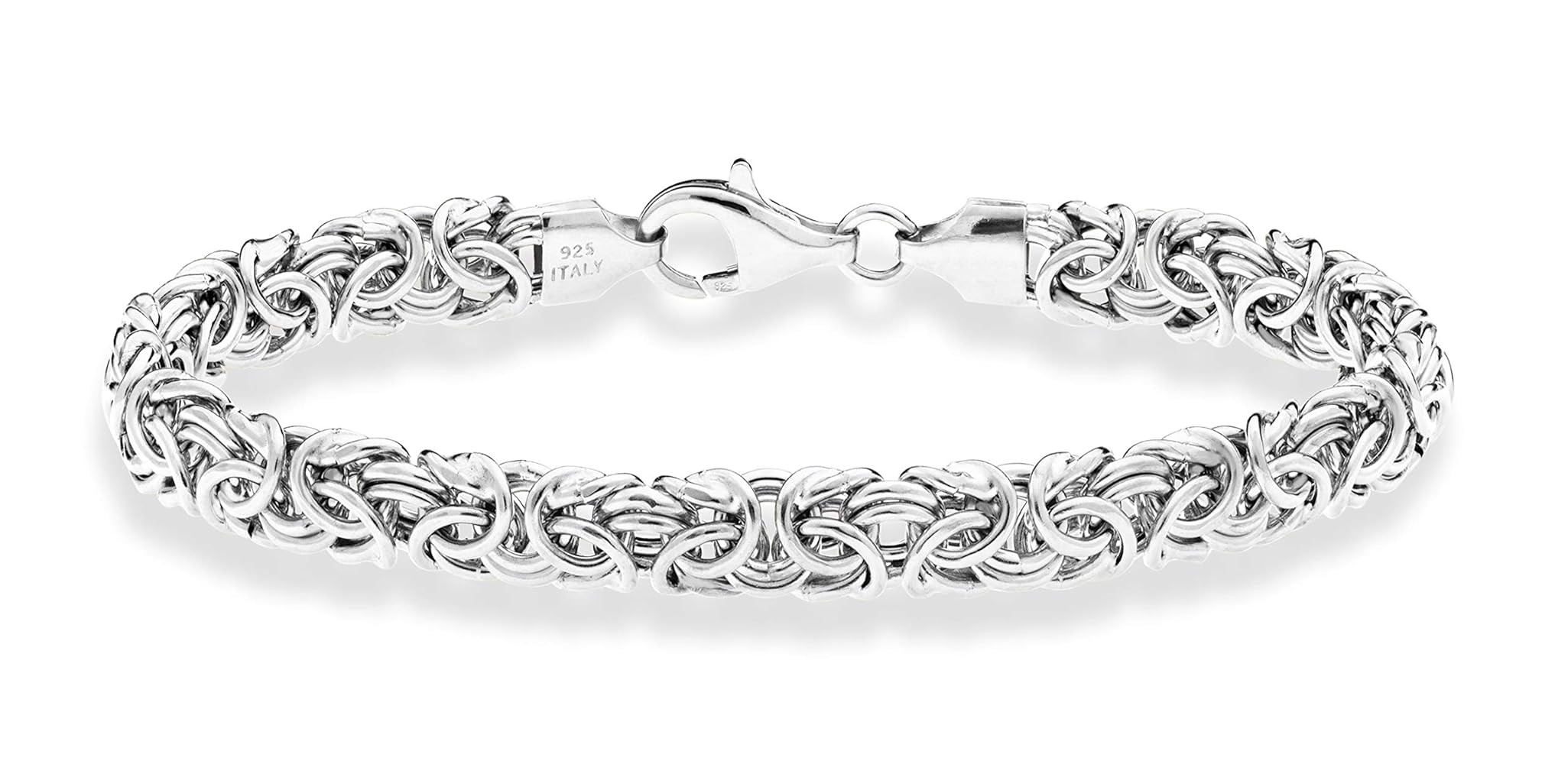 Miabella Italian 925 Sterling Silver Byzantine Bracelet for Women, Handmade in Italy | Amazon (US)