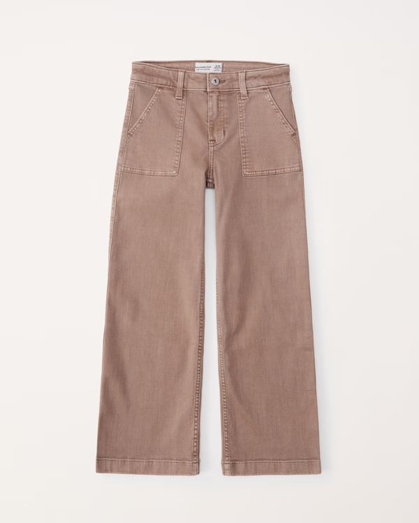 girls high rise wide leg jeans | girls | Abercrombie.com | Abercrombie & Fitch (US)