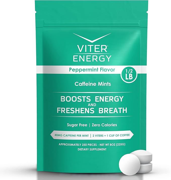 Viter Energy Caffeinated Mints - 40mg Caffeine, B Vitamins, Sugar Free Vegan Breath Mint. Powerfu... | Amazon (US)