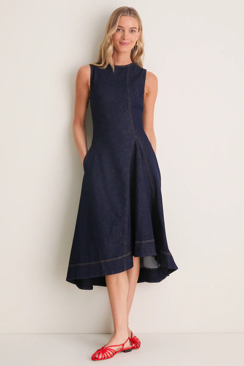 Indigo Liberty Denim Midi Dress | Tuckernuck (US)