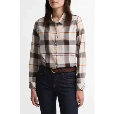 Barbour Mooreland Plaid Cotton Button-Up Shirt in Navy/Arabesque Check at Nordstrom, Size 14 Us | Nordstrom
