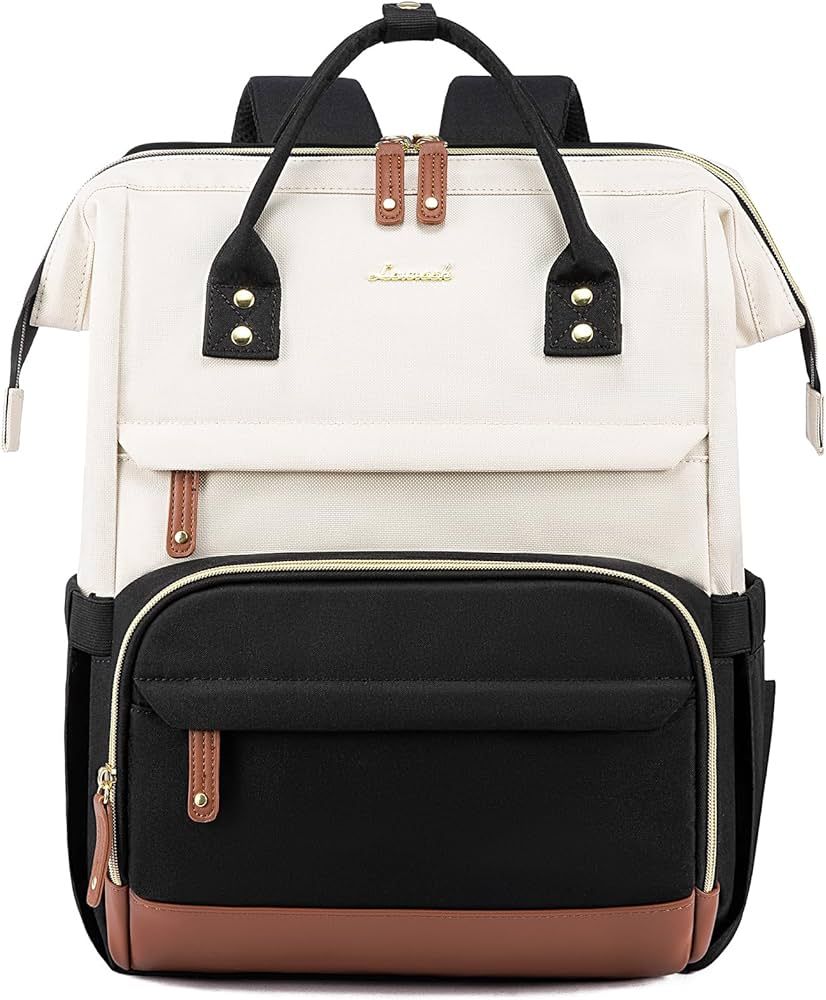 LOVEVOOK Laptop Backpack Purse for Women Men, Nurse Work Business Travel Backpack Bag, Wide Open ... | Amazon (US)