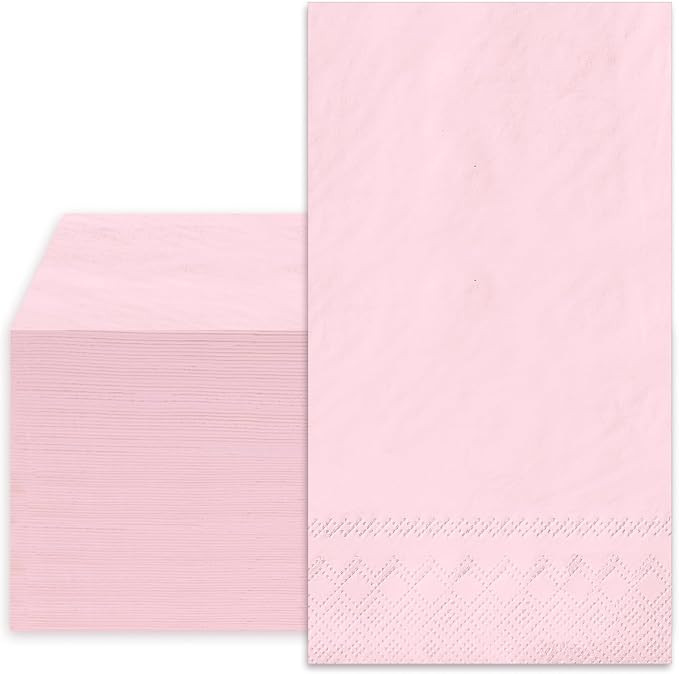 50 Pcs Light Pink Napkins Disposable Guest Napkins Pink Paper Hand Napkin Towel Dessert Beverage ... | Amazon (US)