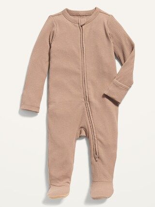 Unisex Rib-Knit 2-Way Sleep & Play Footed One-Piece fo Baby | Old Navy (US)