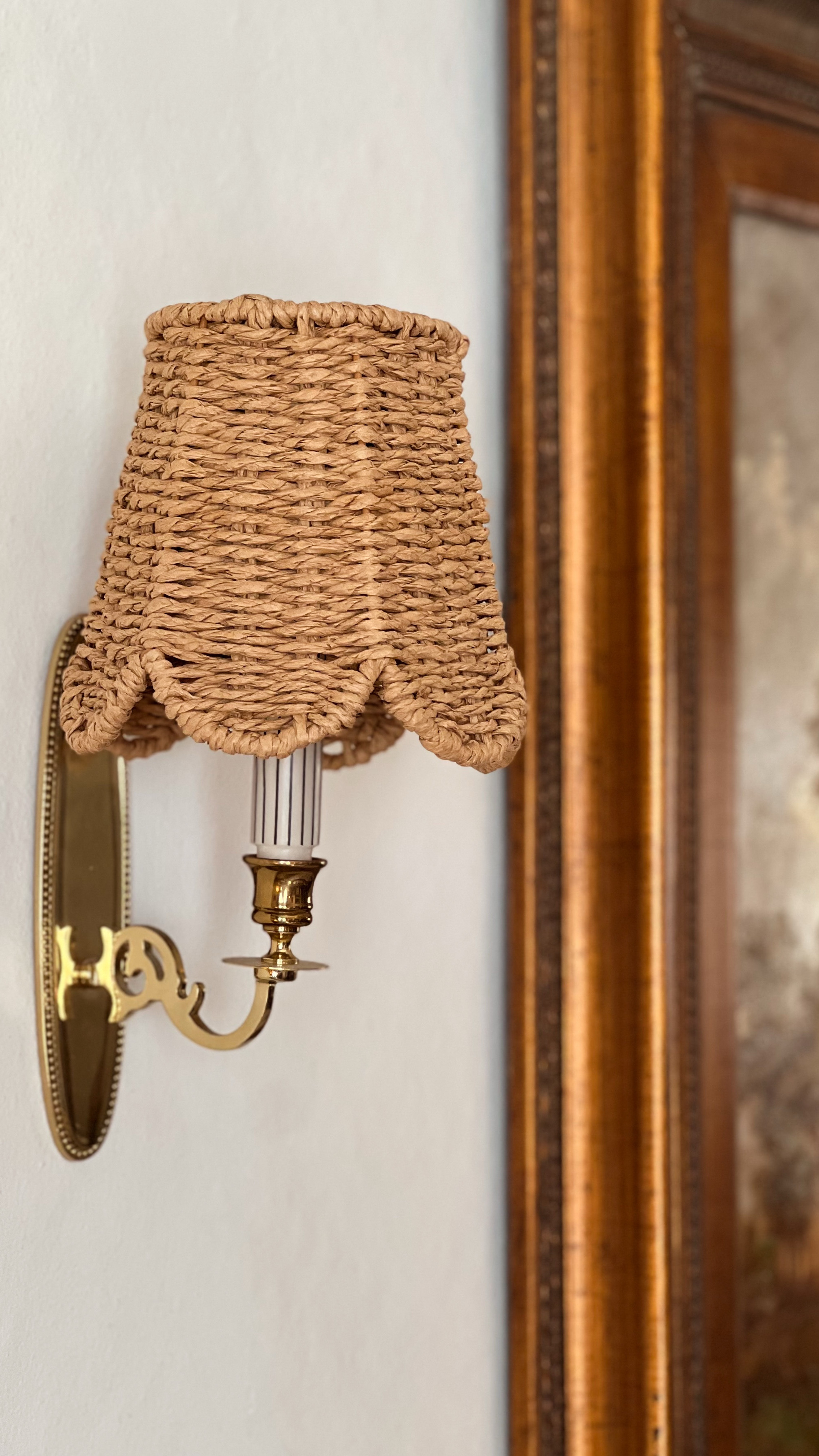 Target dollar spot basket for easy faux basket shade on candle sconce! Super inexpensive and so cute for spring! ✨ 

#LTKWatchNow #LTKHome #LTKSeasonal