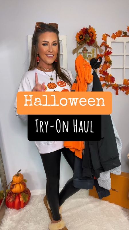 For all the tops, earrings, and pumpkin rug, use code LINZ25 at checkout for 25% off. 

For the sunglasses, use code SJLINZ30A at checkout on Amazon.

Sizes: all tops are since small EXCEPT the color block pumpkin hoodie AND the white pumpkin sweatshirt with the rows of pumpkins in video intro

Leggings: petite medium (petite is best for anyone 5’4” and under - with any of these leggings, if between sizes, size up!)

Halloween decor, Halloween outfits, fall outfits, fall fashion, fall shoes, ugg inspired clogs, fall boots, chelsea boots

#LTKstyletip #LTKHalloween #LTKfindsunder50