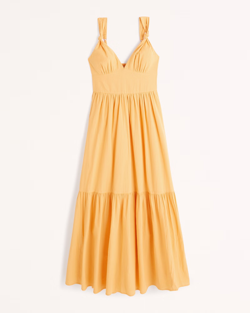 Knotted Strap Maxi Dress | Abercrombie & Fitch (US)