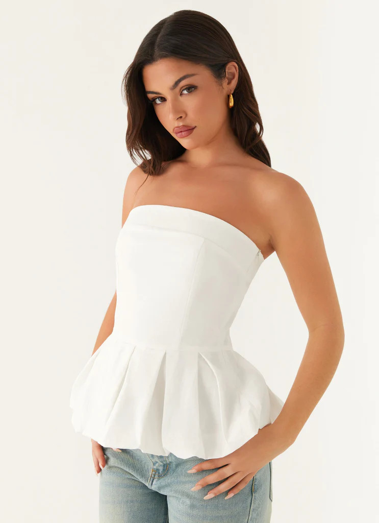 Ellen Bubble Hem Top - Ivory | Peppermayo (Global)
