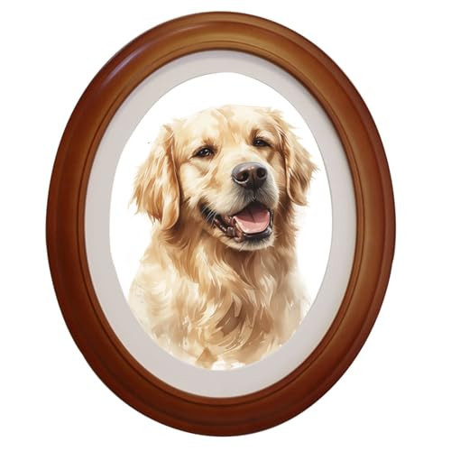 Levoberg Oval Picture Frame 5x7 Wood Oval Photo Frames for Wall Silouette Picture Frame Classic Wall Mounting Pictures Frame with Seamless Nail for Home Decor Gallery Art 1 Pack Brown | Amazon (US)