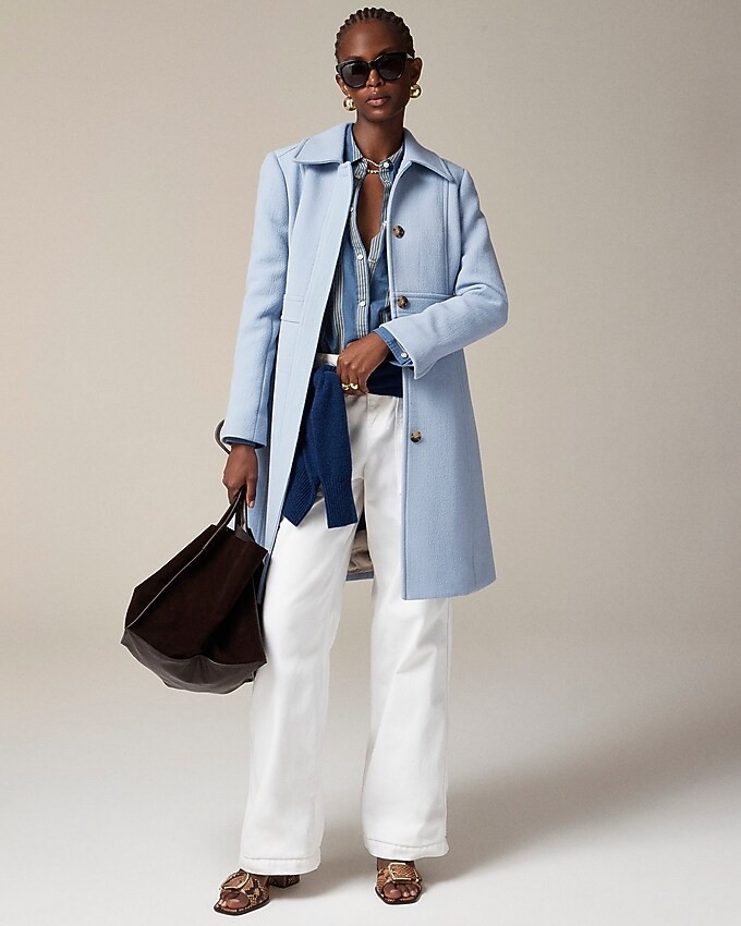 New lady day topcoat in Italian double-cloth wool blend | J. Crew US