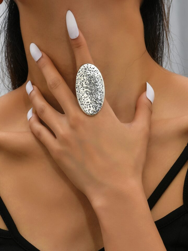 Textured Oval Decor Ring | SHEIN