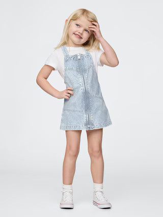 Baby & Toddler Patchwork Striped Denim Skirtall | Gap (US)