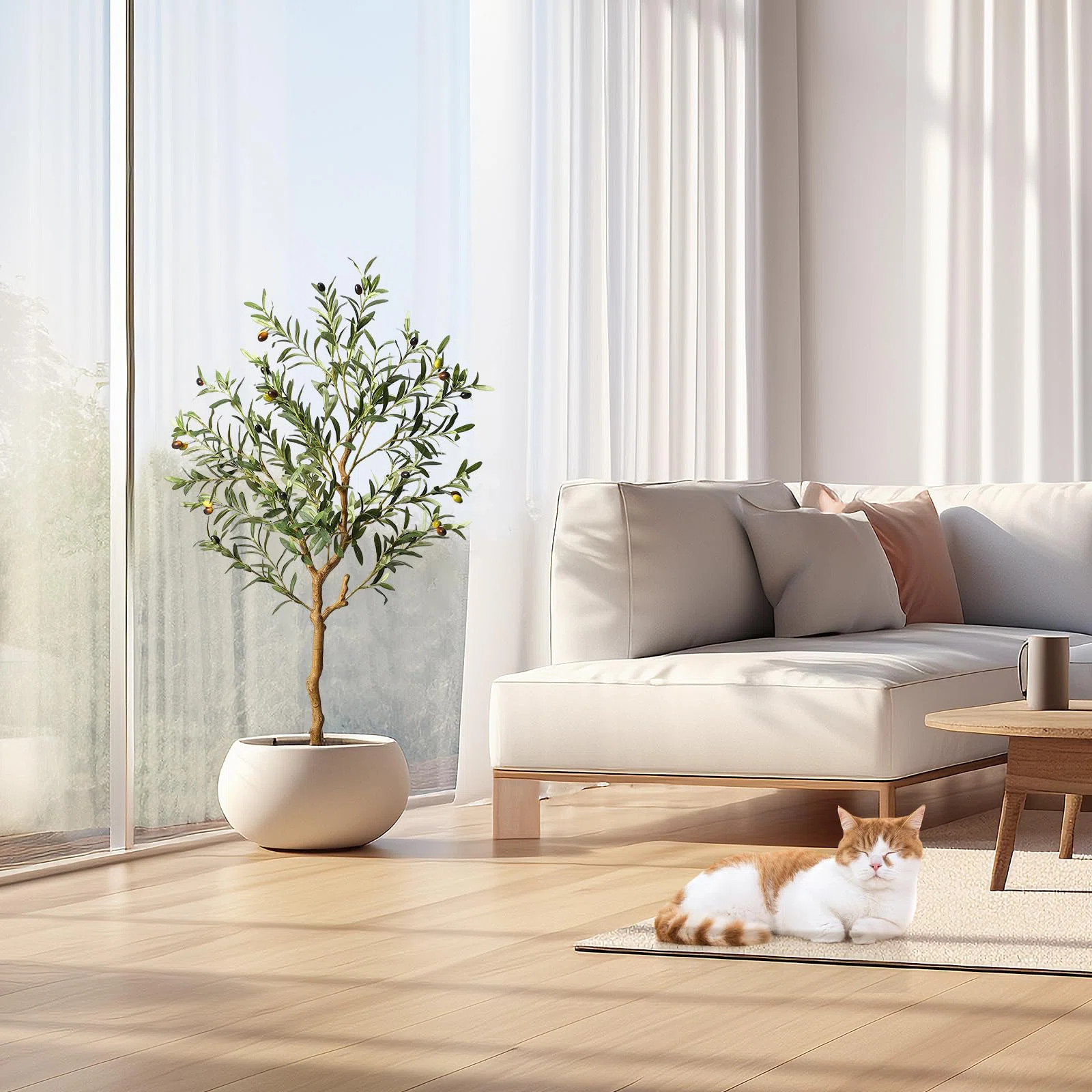 Artificial Olive Tree 5FT(60In) Tall Faux Silk Olive Trees | Wayfair North America