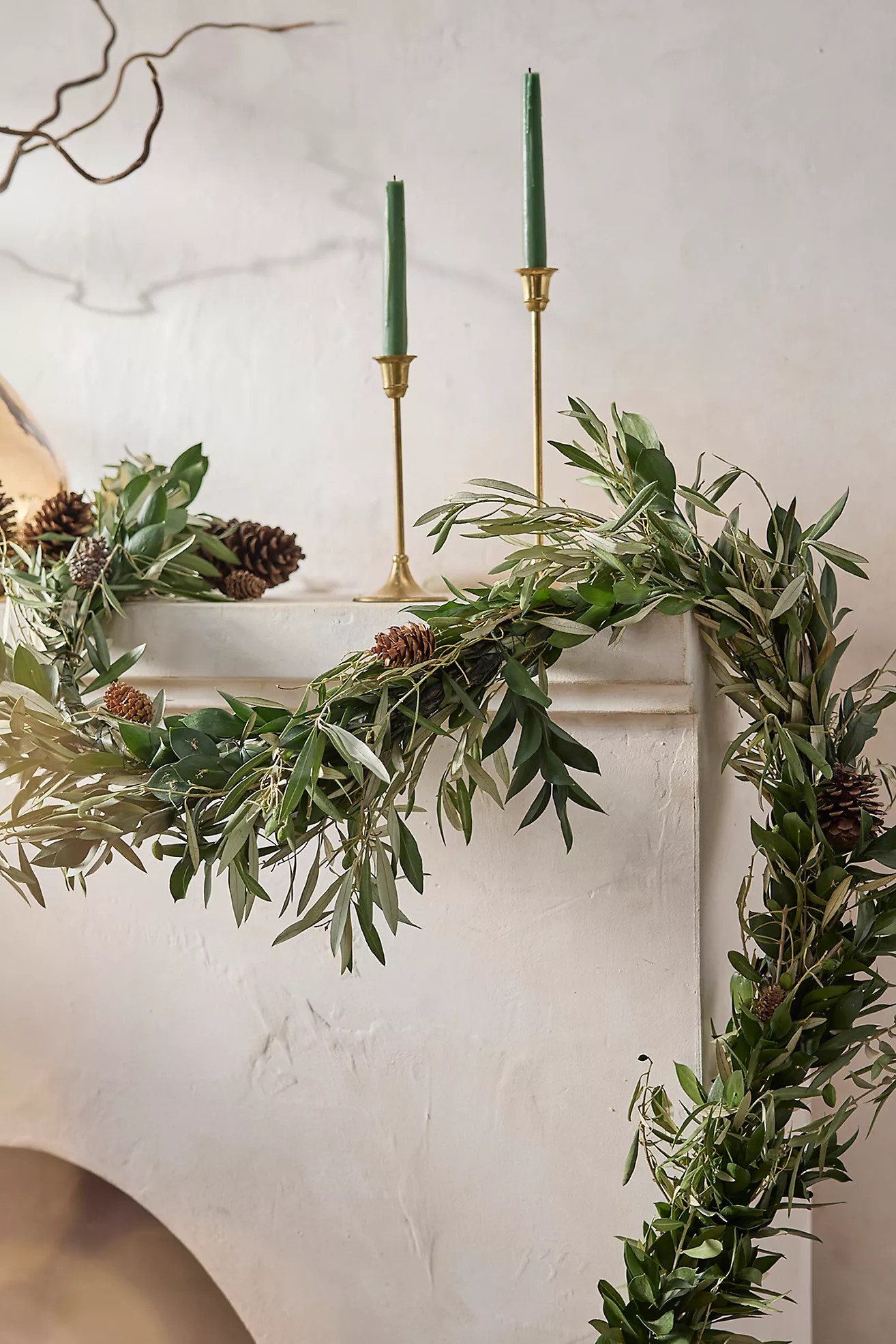 Fresh Israeli Ruscus + Olive Leaf Garland | Anthropologie (US)