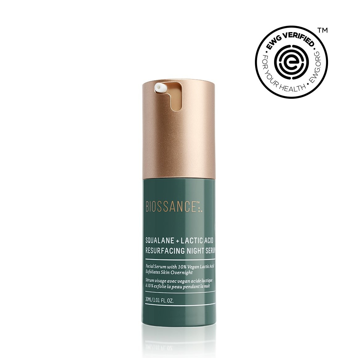 Squalane + Lactic Acid Resurfacing Night Serum | Biossance (US)