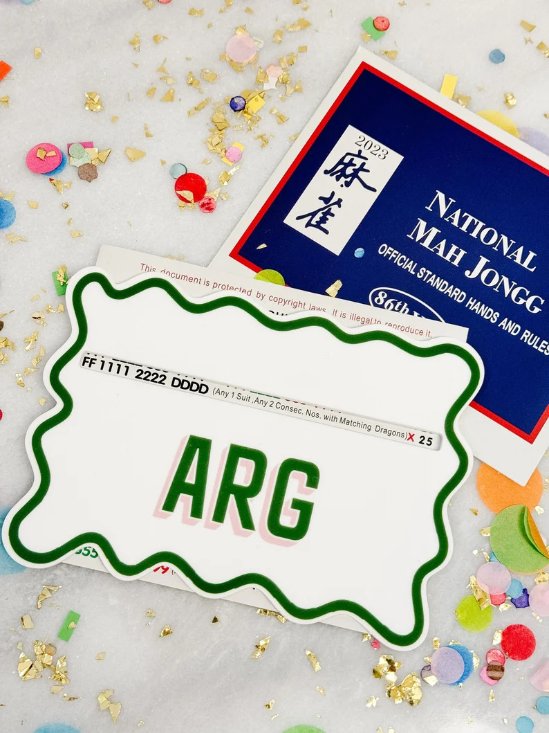 Mahjong Line Reader Accessory great Gift Wavy Edge With a Monogram - Etsy | Etsy (US)