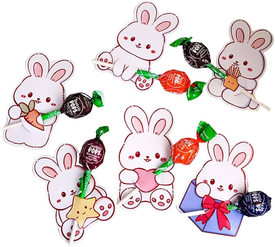 Amazon.com: 60Pcs Easter Bunny Candy Paper Cards Candy Chocolate Package Wrapping Decorations, Bu... | Amazon (US)