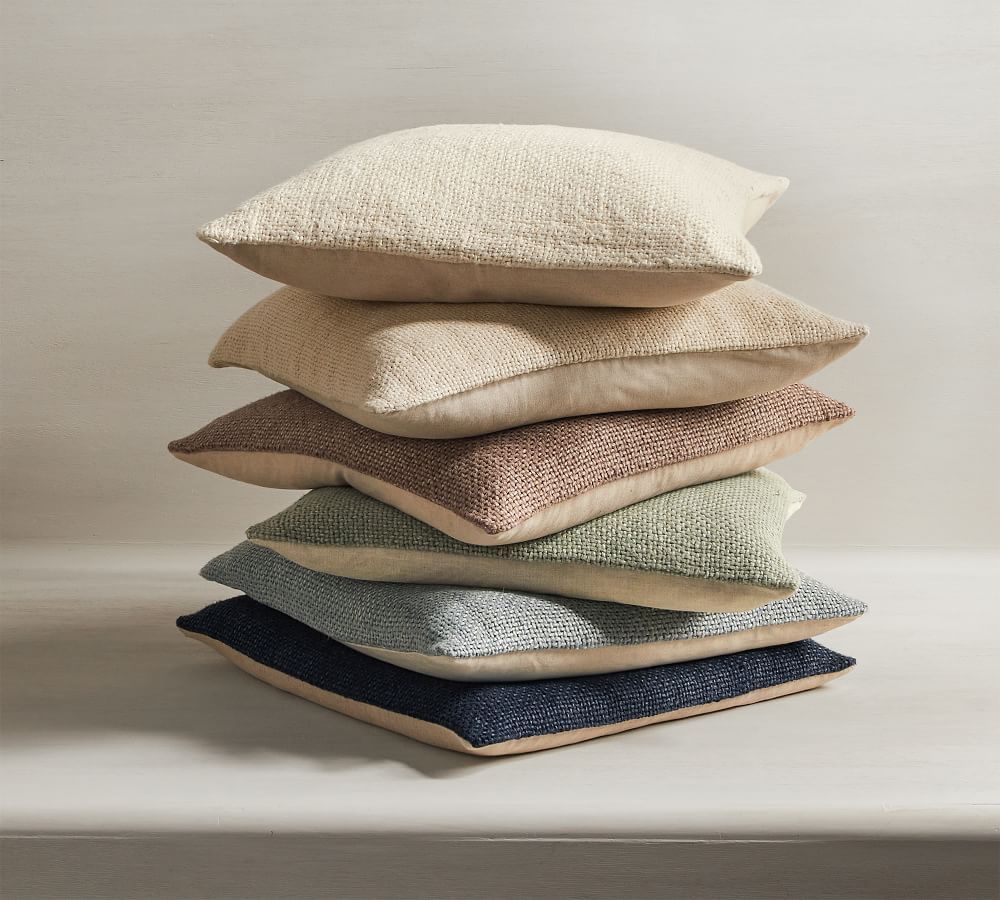 Faye Linen Textured Pillow Covers | Pottery Barn (US)