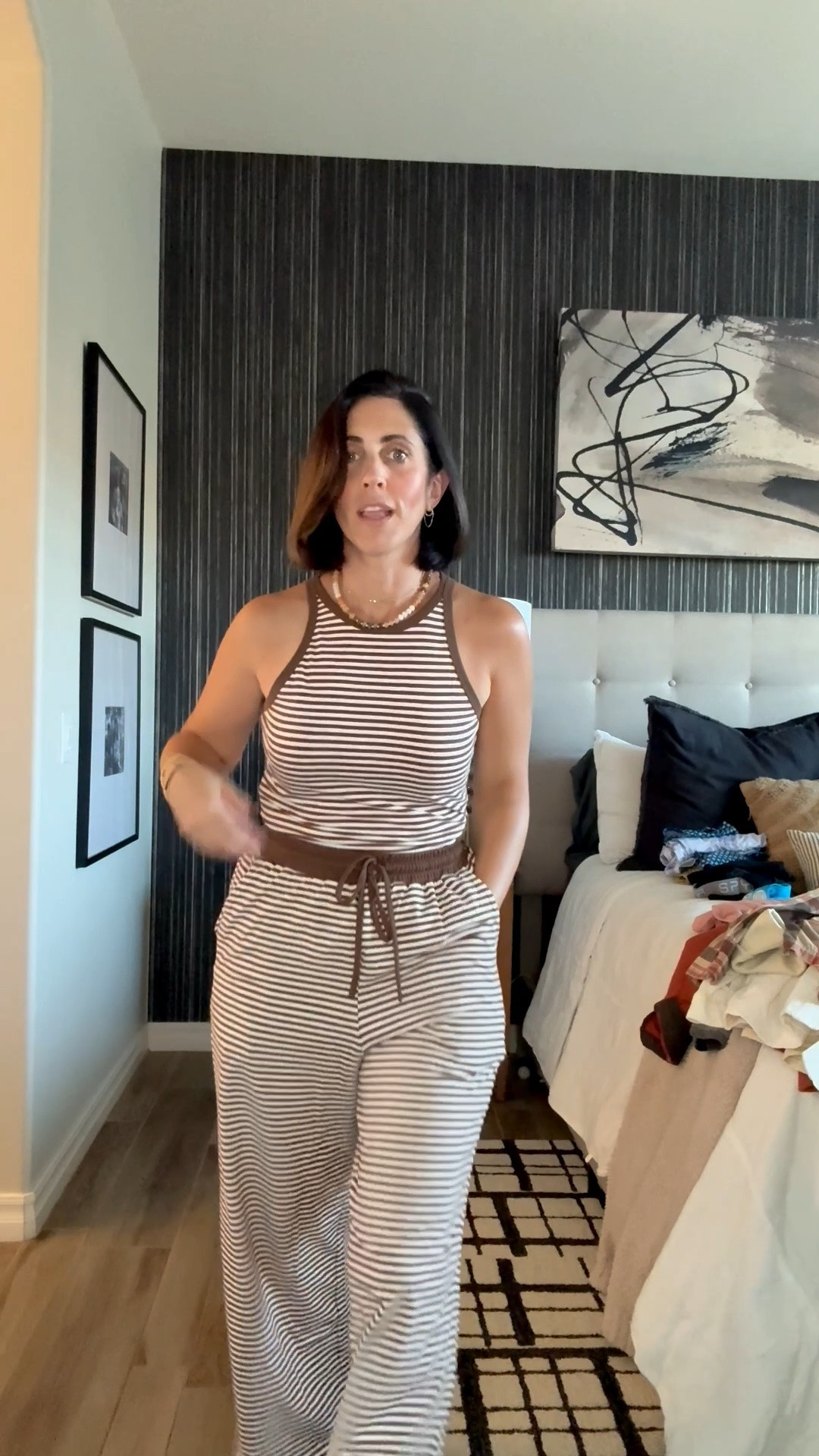 Absolute best lounge set! 🤎

I wear this around the house, but also throw sandals or sneakers on to run errands and be out and about! Quality is amazing and I love the fit and weight of the fabric! Pockets and drawstring on the pants and the tank has a nice high, cut neck and shoulder!

***Wearing size small

#LTKootd #LTKmomlife #LTKOver40