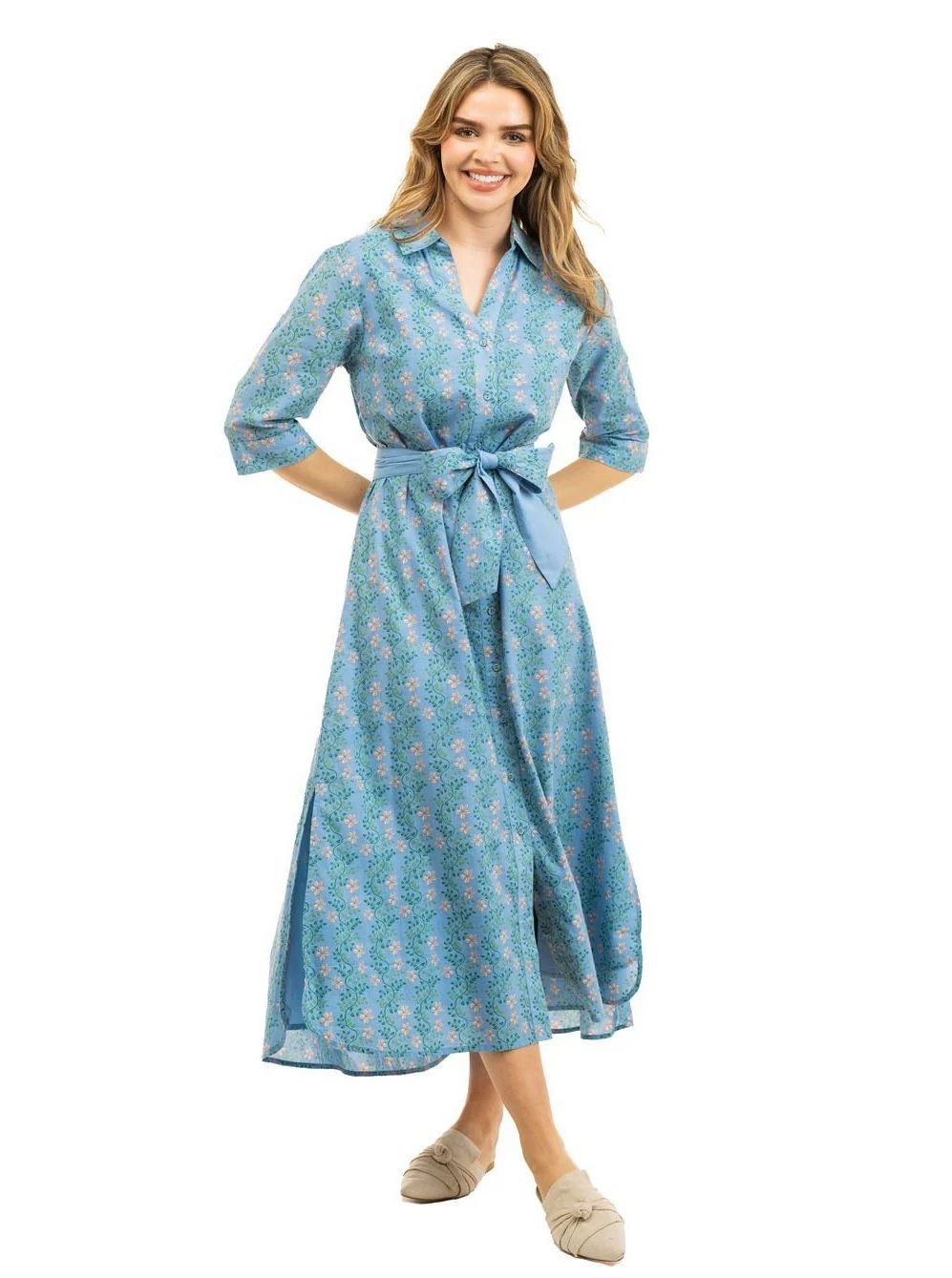 The Eloise Shirt Dress | Blue Vine | Beau & Ro