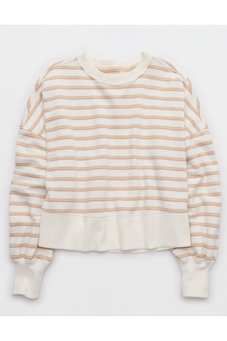 Aerie Classic Crew Sweatshirt Women's Beach Dune XXS | American Eagle Outfitters (US & CA)