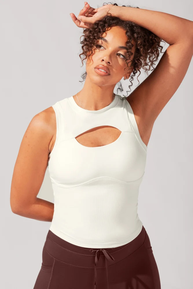 Peekaboo Crew Tank - Coconut Cream | POPFLEX