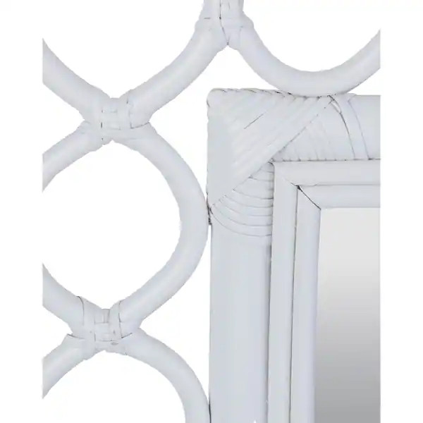 White Washed Rattan Rectangular Mirror | Bed Bath & Beyond