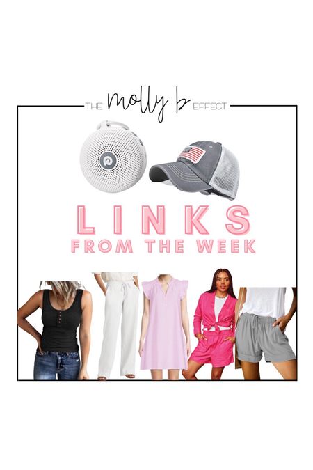 Links from this past week! 

-travel sound machine- 21 different sounds, usb charger (no batteries 🙌🏻)
-USA trucker high pony hat- love, super good deal 😍
-wal mart black tank, love!! Can size down if you want, runs a little big- comes In several Color options 
-white linen pants, super comfortable TTS
-Seersucker dress, comes in gingham too- definitely need an under layer, no lining 😉
-love these pink shorts, so comfortable, can size down, they’re on the longer side 
-grey shorts, love love love, TTS and come in several colors!! Great price! 

#LTKSeasonal #LTKunder50 #LTKstyletip