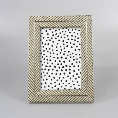 4" x 6" Organic Herringbone Tabletop Frame Gold/White - Opalhouse™ | Target