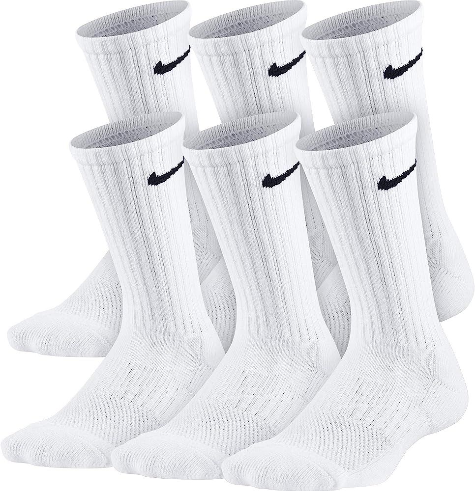 Nike Kids' Performance Cushioned Crew Training Socks (6 Pair) | Amazon (US)