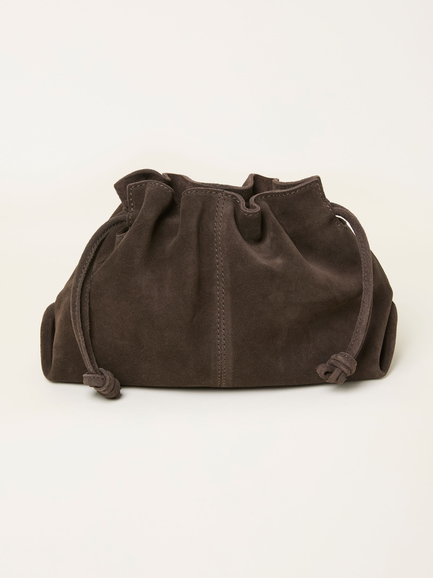 Chocolate Brown Suede Ruched Crossbody Bag | FatFace | Fat Face