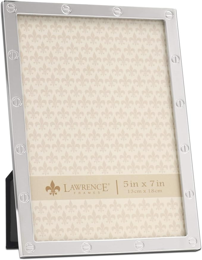 Lawrence Frames Metal Frame, Elegance, Silver, 5x7 | Amazon (US)