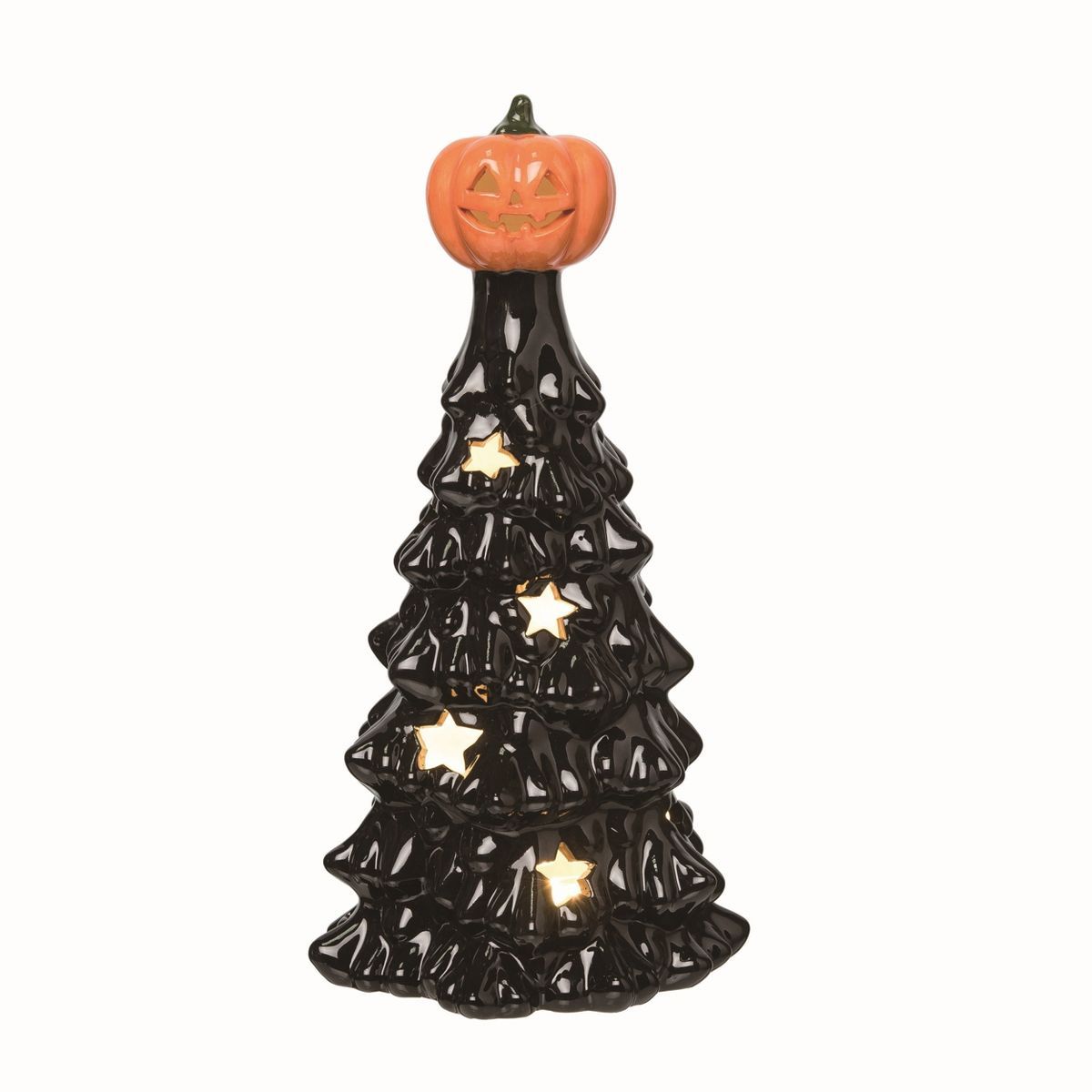 Transpac Ceramic Black Halloween Light Up Jack-O-Lantern Tree | Target