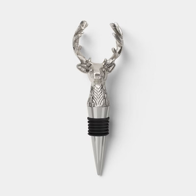 Christmas Decor Reindeer Wine Stopper Silver Finish - Threshold™ | Target