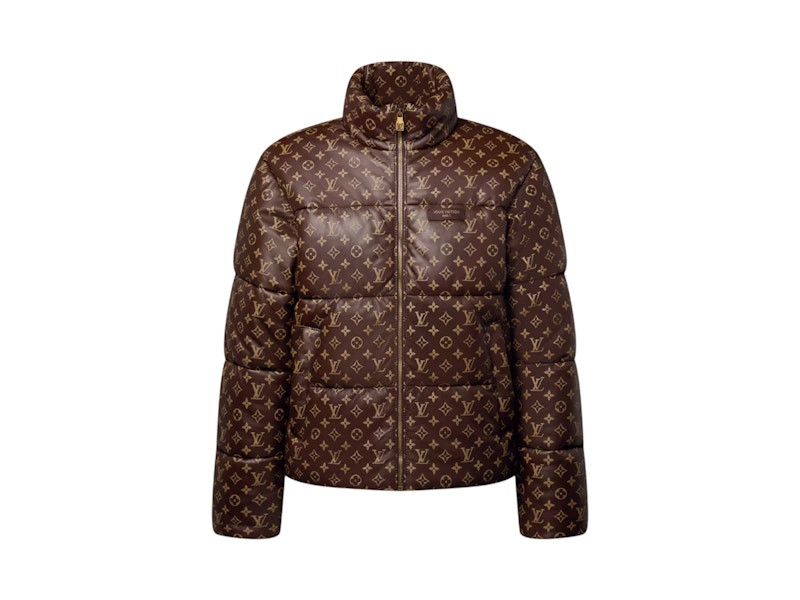Men's Louis Vuitton Monogram Leather Puffer Jacket in Monogram Brown | StockX