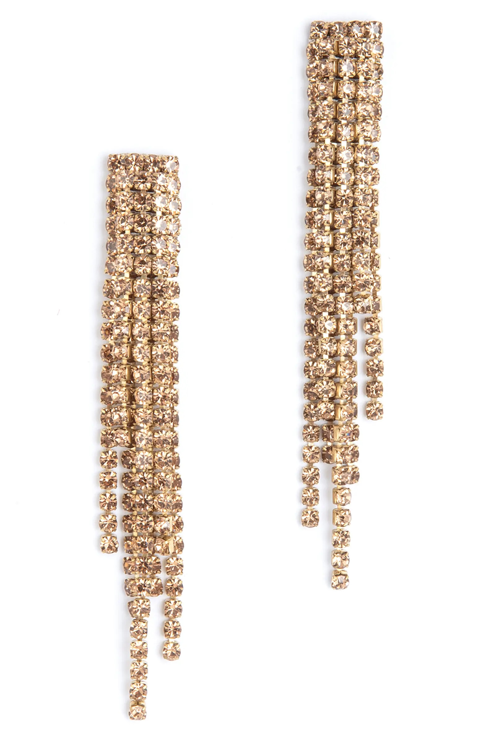 Deepa Gurnani Elisa Crystal Linear Drop Earrings | Nordstrom | Nordstrom