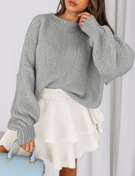 PRETTYGARDEN Sweaters for Women 2025 Fall Chunky Knit Long Sleeve Crew Neck Oversized Pullover To... | Amazon (US)
