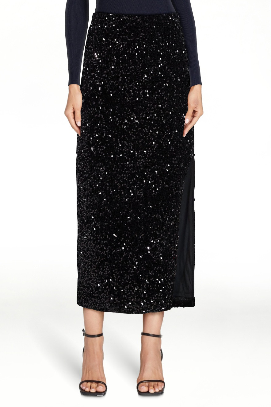 Madden NYC Women's Sequin Velour Maxi Skirt, Sizes XXS-XXL | Walmart (US)