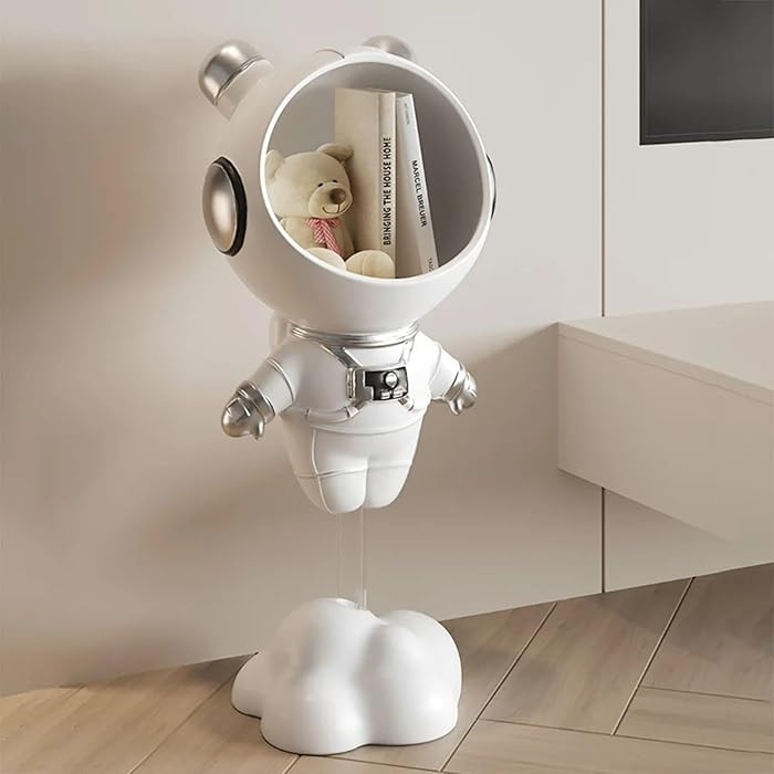 Modern Astronaut Statues White Spaceman Sculpture Floor Figurine Ornament End Side Table with Sto... | Amazon (US)
