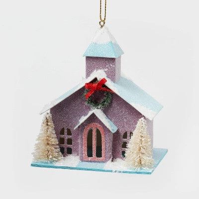 Glittered Paper Church Christmas Tree Ornament Purple - Wondershop™ | Target