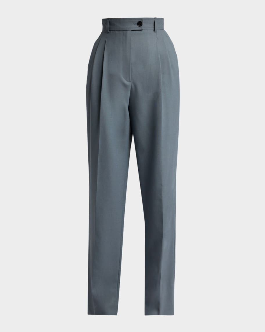 THE ROW Ragnar Tapered Wool Suiting Pants | Neiman Marcus