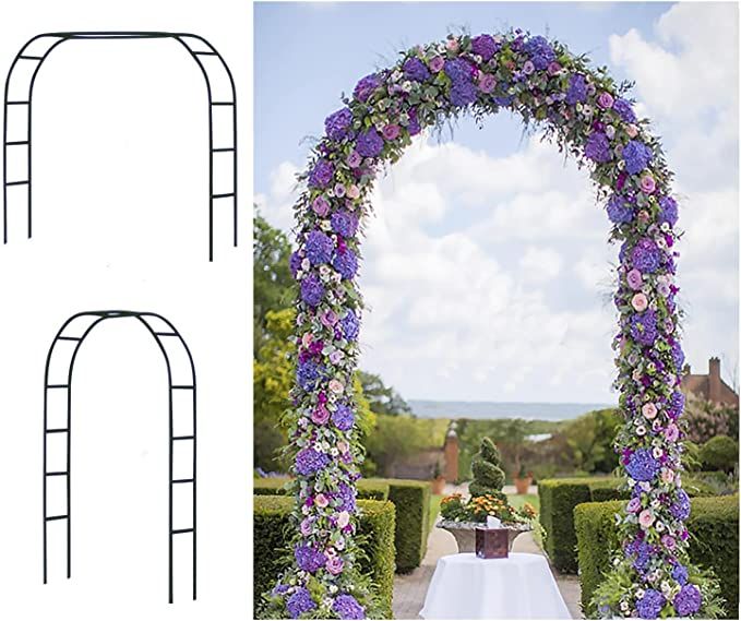 Adorox 7.5 Ft Metal Arch (Two Way Assemble) for Wedding Garden Bridal Party Decoration Arbor (Bla... | Amazon (US)