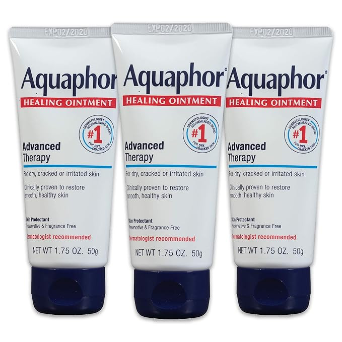 Aquaphor Healing Ointment - Pack of 3, Travel Size Protectant for Cracked Skin - Dry Hands, Heels... | Amazon (US)