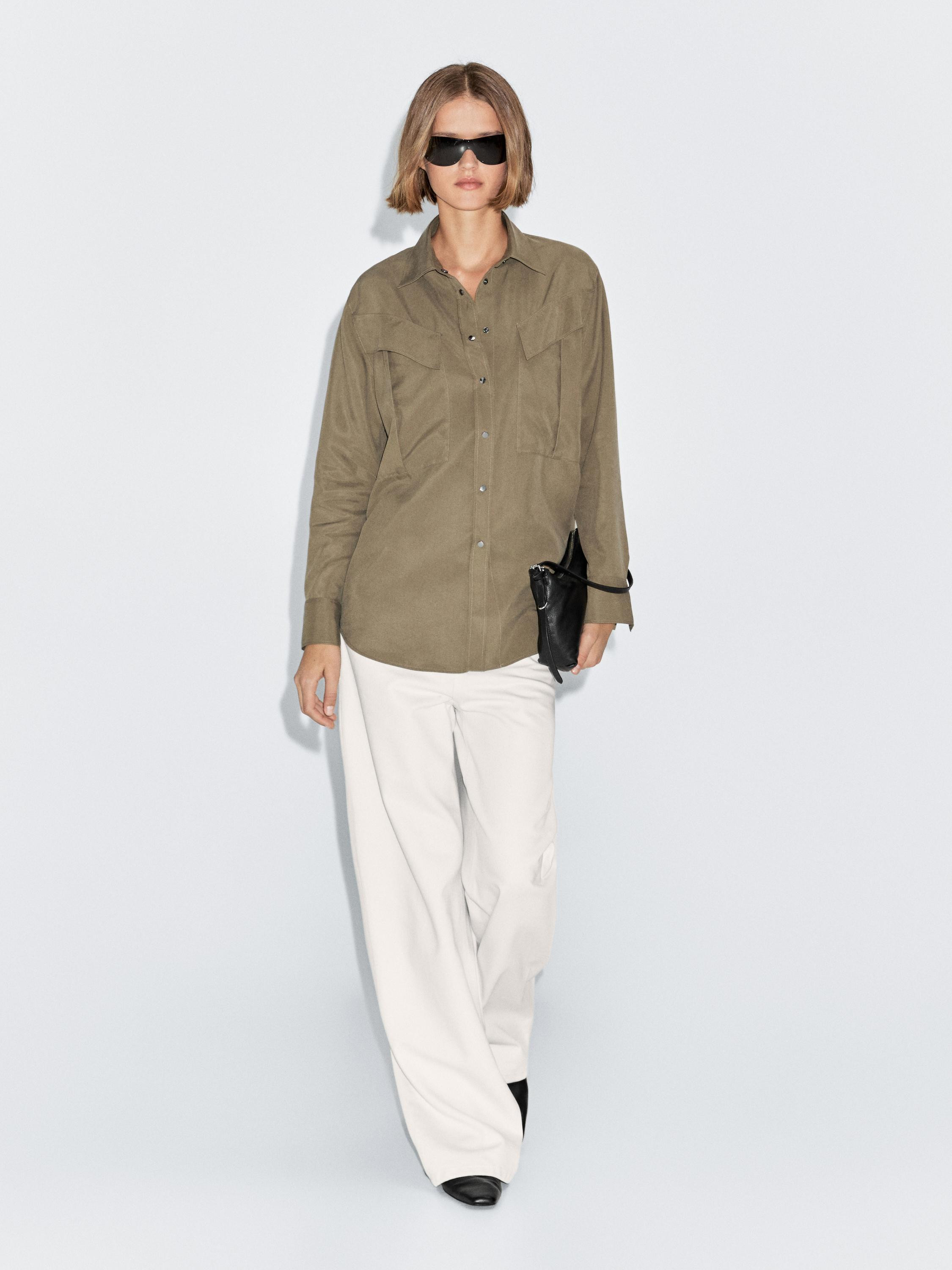 Long shirt with pocket details | Massimo Dutti US