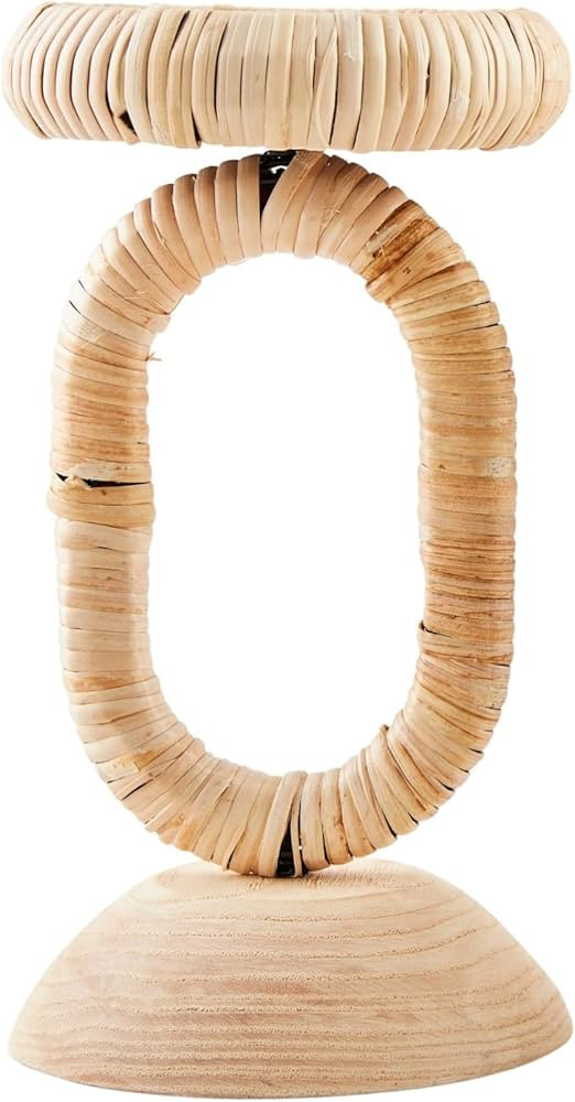 Mud Pie Rattan Wrapped Candlestick, Large | Amazon (US)