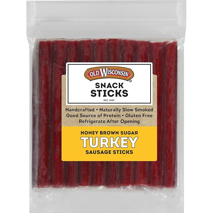 Old Wisconsin Honey Brown Sugar Turkey Sausage Snack Sticks, Naturally Smoked, Ready to Eat, High... | Amazon (US)