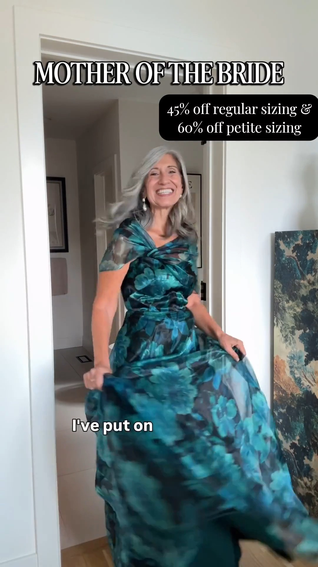 🥂 Mother of the Bride | Mother of the Groom | Wedding Guest and Rehearsal Dinner Dresses

60% OFF PETITE & 45% OFF REGULAR SIZING on one of the most striking gowns this season, with all the fall drama and without feeling heavy.

Deep teal florals flow through the full skirt, the asymmetric neckline and draped bodice skim the midsection, and a sheer capelet drapes over the shoulders for a little extra coverage. This silhouette holds you in, up and together and photographs beautifully from the first toast to the final dance.

Save this and share it with a friend who's shopping. 💌

Sizing | 5'4½" | 135 | medium or 6

Wedding Guest Dress | Fashion over 50 | Mother of the Bride | Mother of the Groom | Black Tie | Formal Gown | Winter Wedding | Fall Wedding | Dresses to Hide Belly | Special Occasion