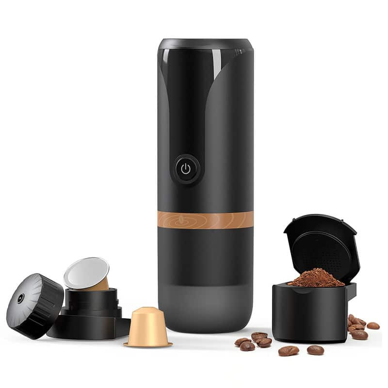 Luckbyte - 2-in-1 Portable Espresso Machine - Travel Coffee Maker for NS Capsules & Ground Coffee - USB Powered for Camping - Black | Best Buy U.S.