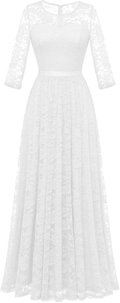 Wedtrend Women's Floral Lace Long Bridesmaid Dress Maxi Formal Wedding Party Gown | Amazon (US)